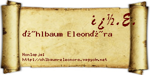 Öhlbaum Eleonóra névjegykártya